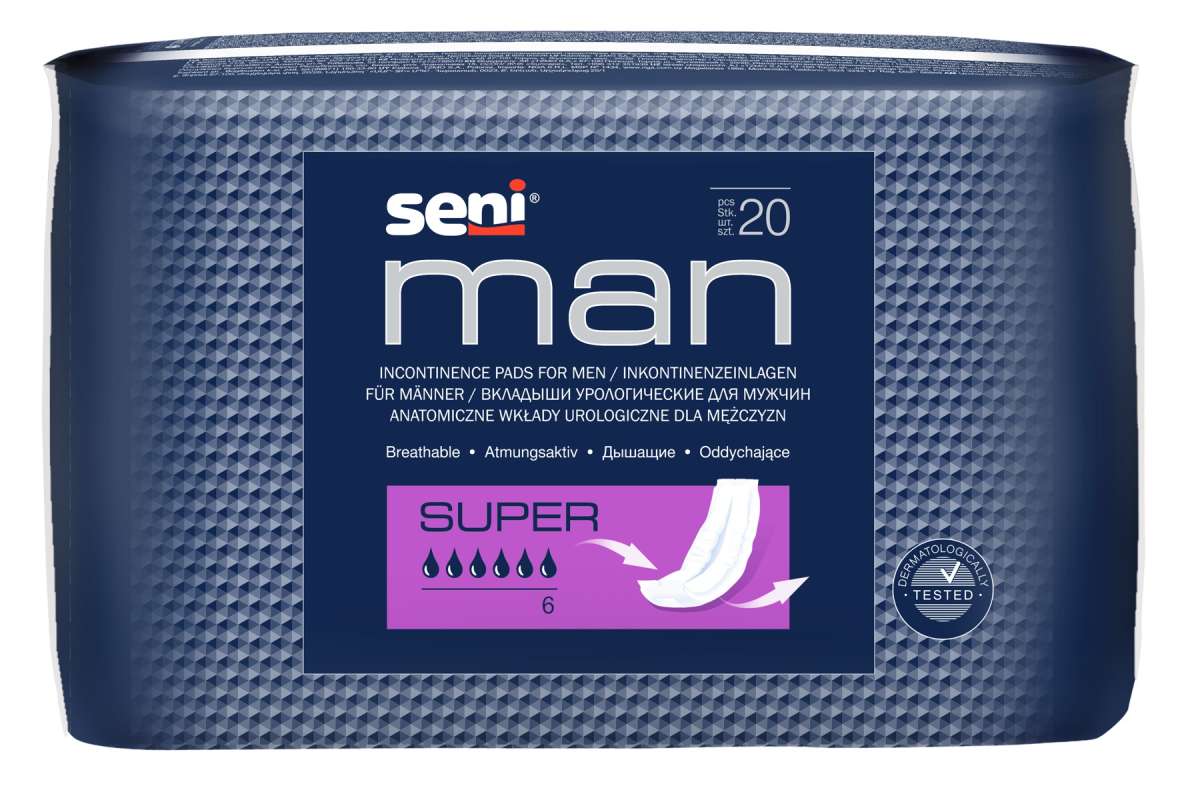 Seni Man Super - 120 Stück - Große Slipeinlage Mann | Inkoservice